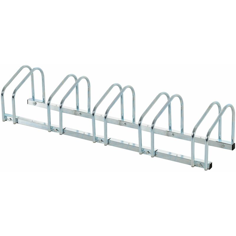 foto del prodotto giordanoshop rastrelliera porta biciclette 5 posti 145 33 27 cm in acciaio argento