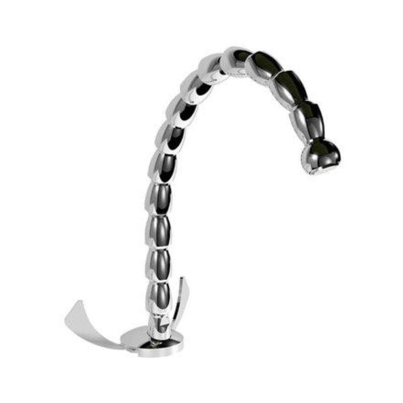 foto del prodotto giordanoshop rubinetto cucina miscelatore doppio comando lavello canna tonda in acciaio dumbo inox