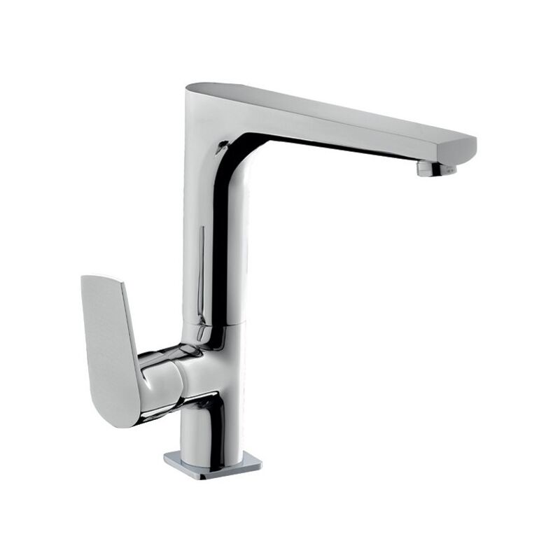 foto del prodotto giordanoshop rubinetto cucina miscelatore monocomando lavello girevole canna dritta in ottone azur cromato