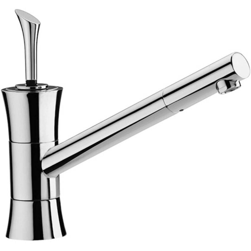 foto del prodotto giordanoshop rubinetto cucina miscelatore monocomando lavello girevole in ottone regina cromato