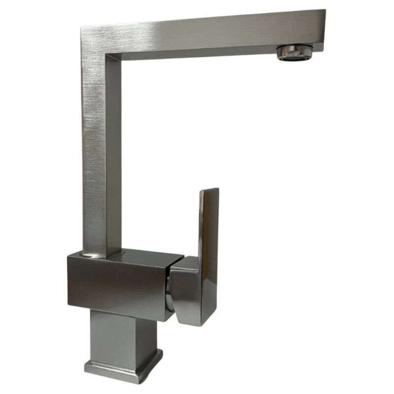 foto del prodotto giordanoshop rubinetto cucina miscelatore monocomando lavello girevole in ottone supreme finitura inox