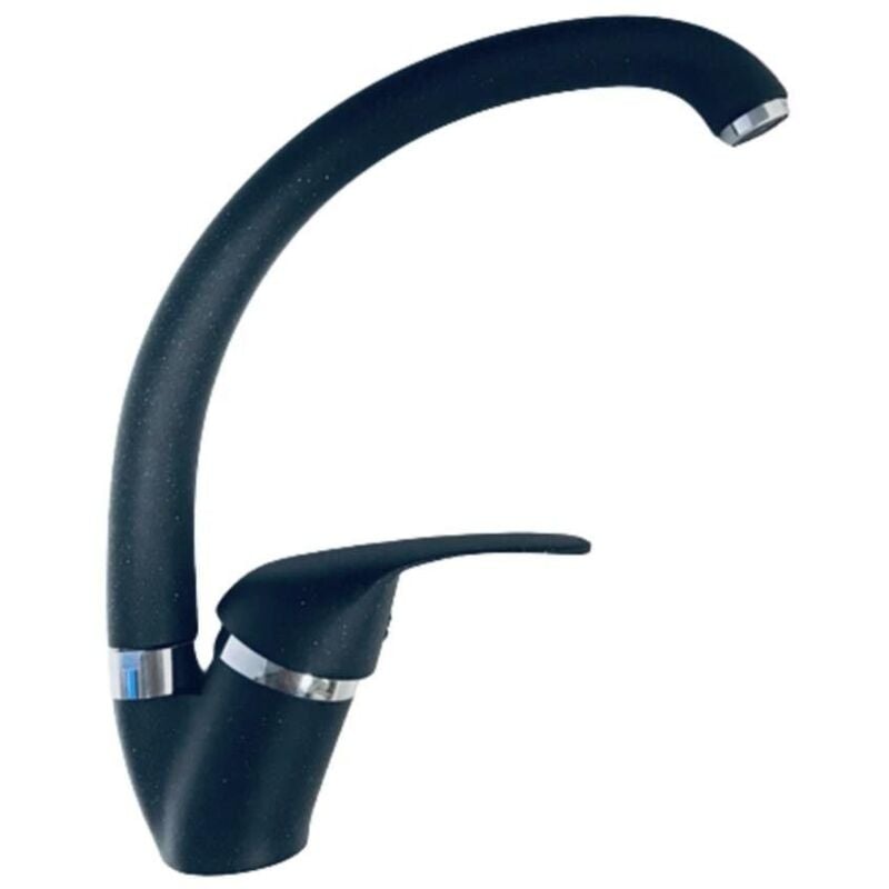 foto del prodotto giordanoshop rubinetto cucina miscelatore monocomando lavello girevole in ottone v2 nero