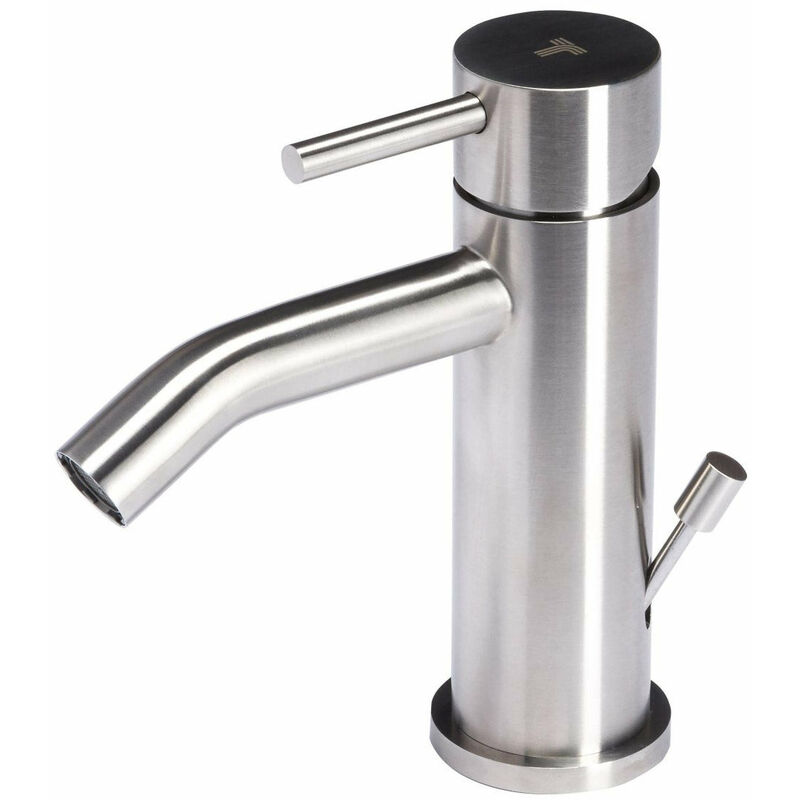 foto del prodotto giordanoshop rubinetto miscelatore monocomando bidet con scarico in acciaio inox satinato nilo