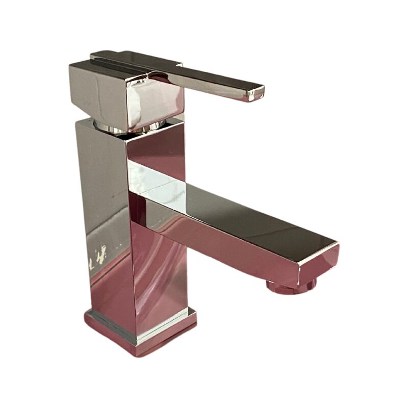 foto del prodotto giordanoshop rubinetto miscelatore monocomando lavabo in ottone quadra cromato