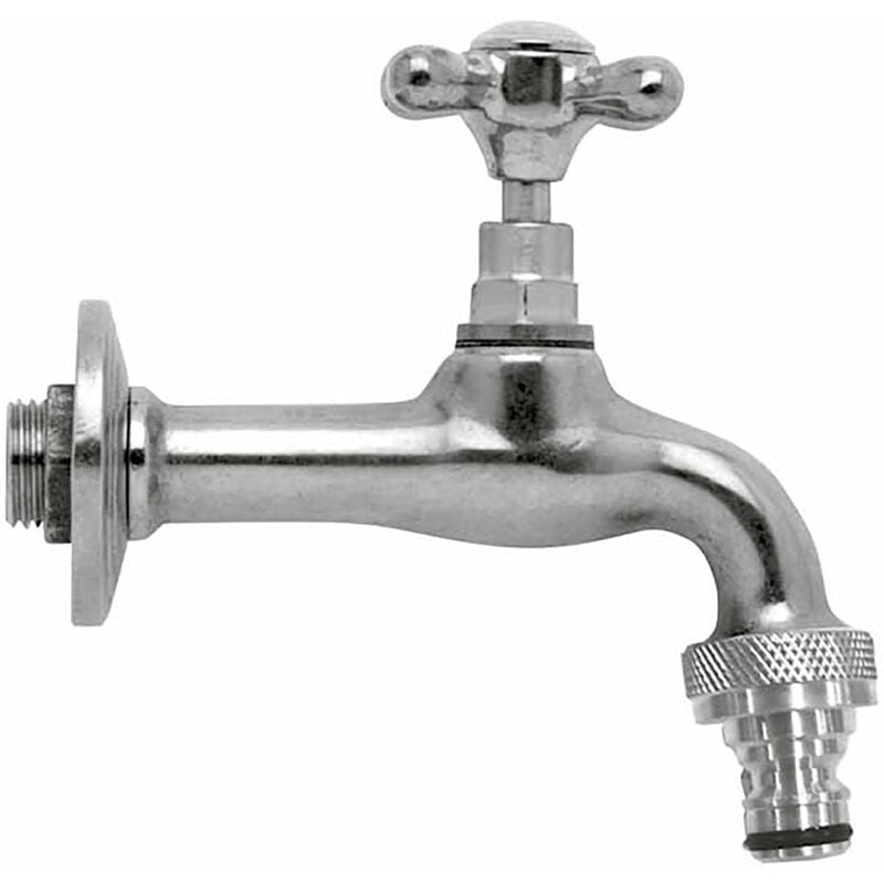 foto del prodotto giordanoshop rubinetto per fontana da giardino in ottone cromato con attacco rapido morelli garden