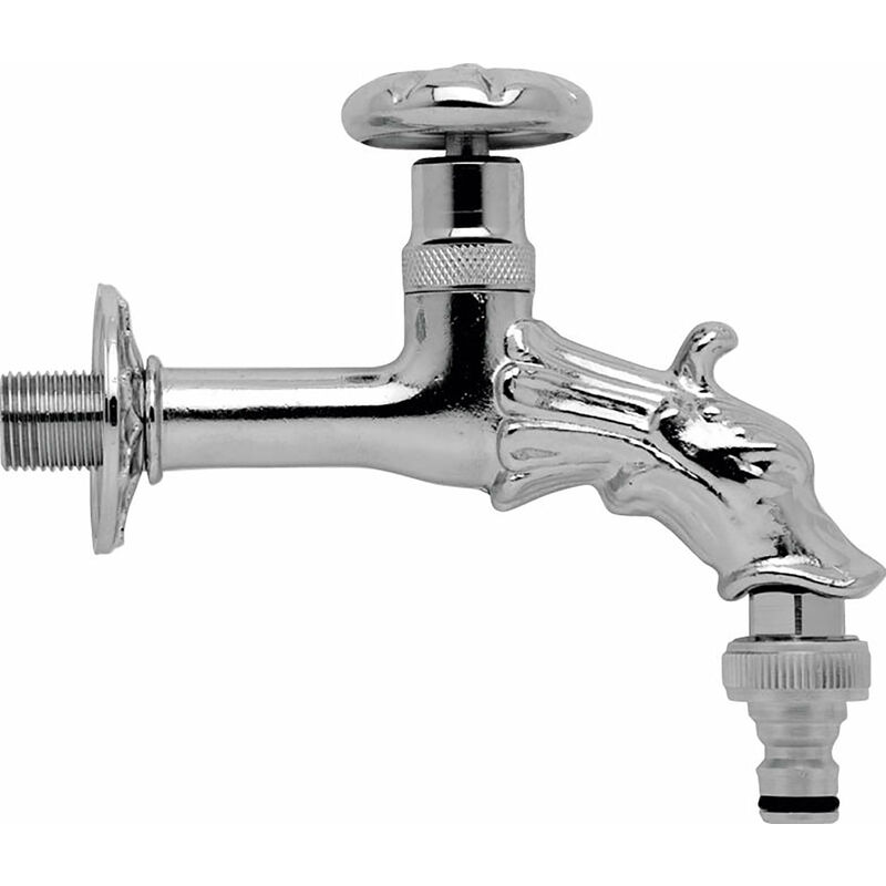 foto del prodotto giordanoshop rubinetto per fontana da giardino in ottone cromato con attacco rapido morelli rinascimento