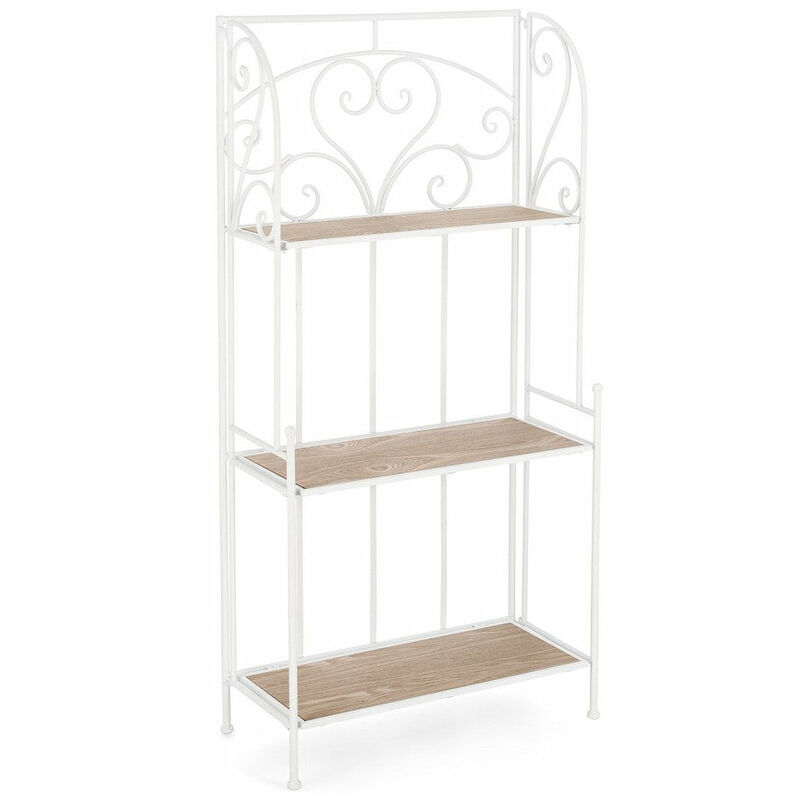 foto del prodotto giordanoshop scaffale 3 ripiani 60x28x127 cm in acciaio guenda bianco