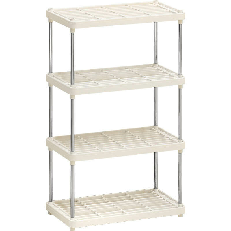 foto del prodotto giordanoshop scaffale 4 ripiani 42x22x80 cm in metallo e plastica will silver bianco