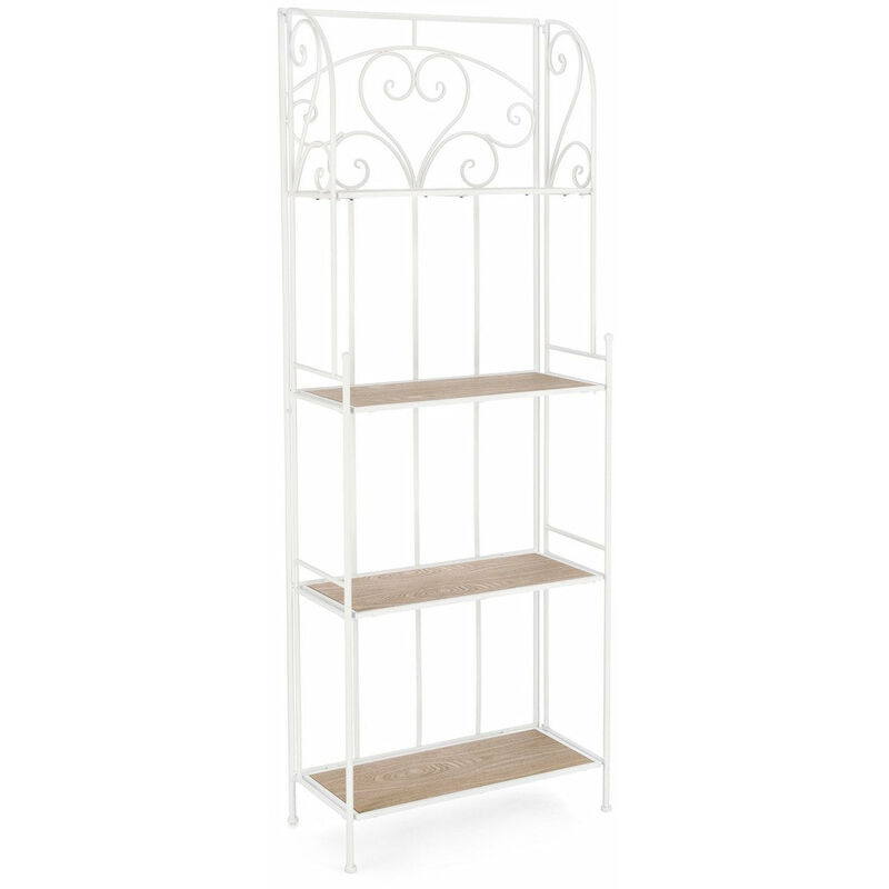 foto del prodotto giordanoshop scaffale 4 ripiani 59x28x167 cm in acciaio guenda bianco