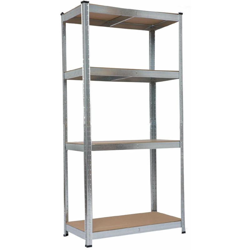 foto del prodotto giordanoshop scaffale 4 ripiani in acciaio galvanizzato e mdf fadi silver