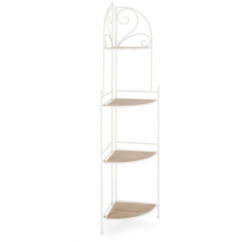foto del prodotto giordanoshop scaffale angolare 4 ripiani 48x35x165,5 cm in acciaio guenda bianco