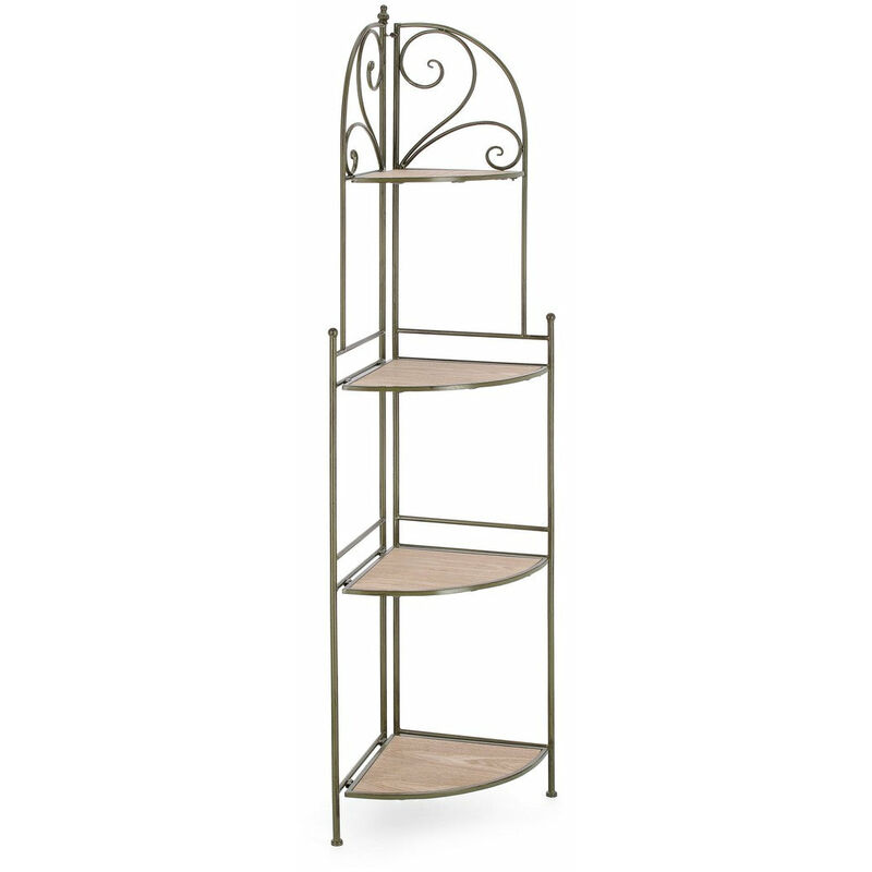 foto del prodotto giordanoshop scaffale angolare 4 ripiani 48x35x165,5 cm in acciaio guenda verde scuro