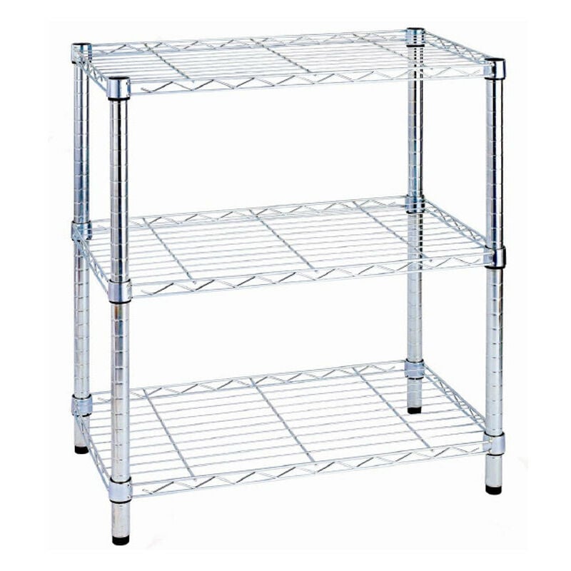 foto del prodotto giordanoshop scaffale in acciaio cromato 3 ripiani 60x35x90 cm fadi