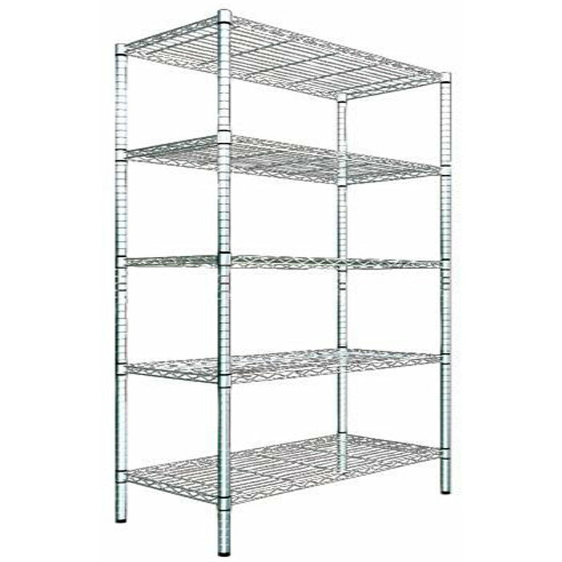 foto del prodotto giordanoshop scaffale in acciaio cromato 5 ripiani 90x35x180 cm fadi