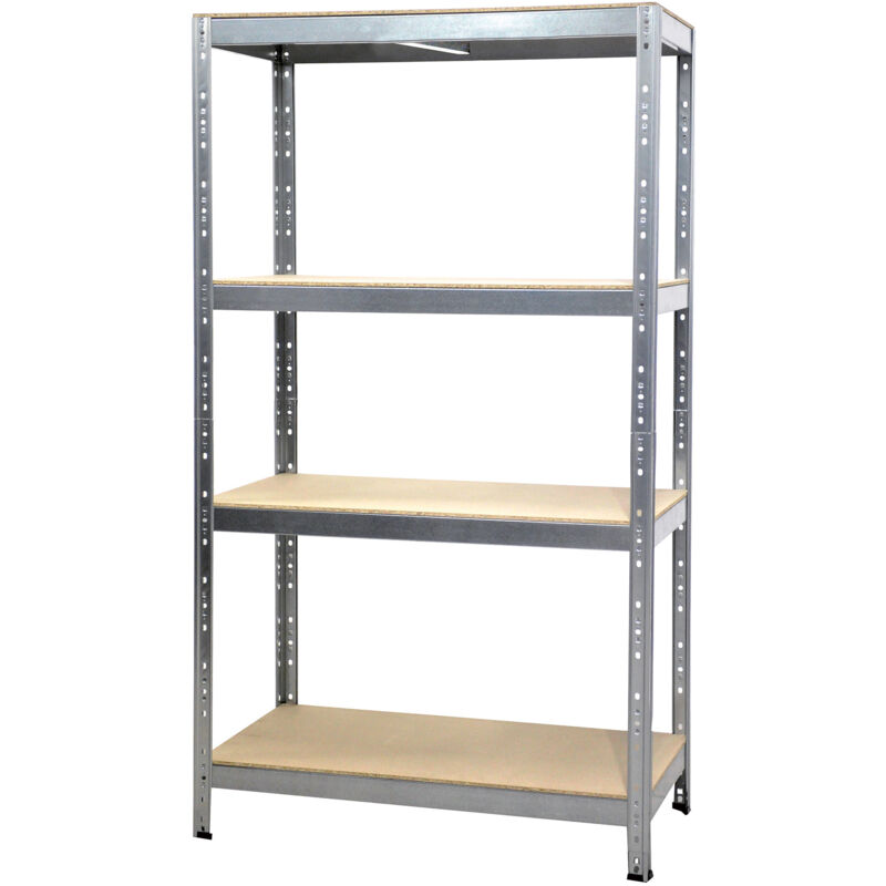foto del prodotto giordanoshop scaffale in metallo 4 ripiani in legno truciolato 120x50x180 cm zincato