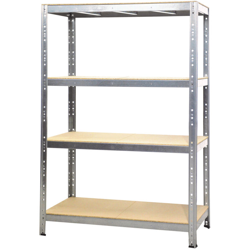 foto del prodotto giordanoshop scaffale in metallo 4 ripiani in legno truciolato 160x60x180 cm zincato
