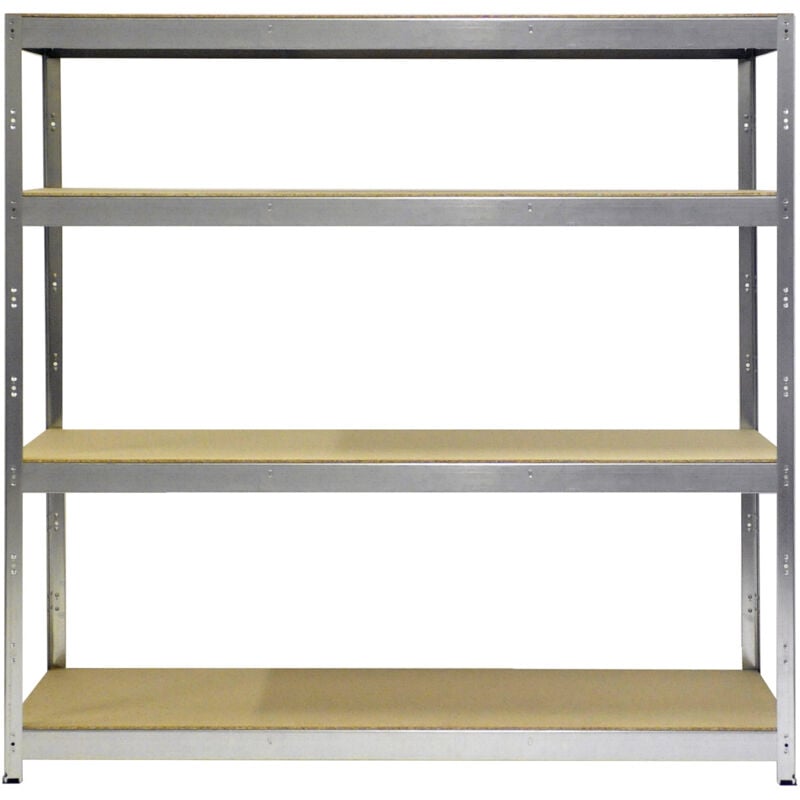 foto del prodotto giordanoshop scaffale in metallo 4 ripiani in legno truciolato 200x70x200 cm zincato