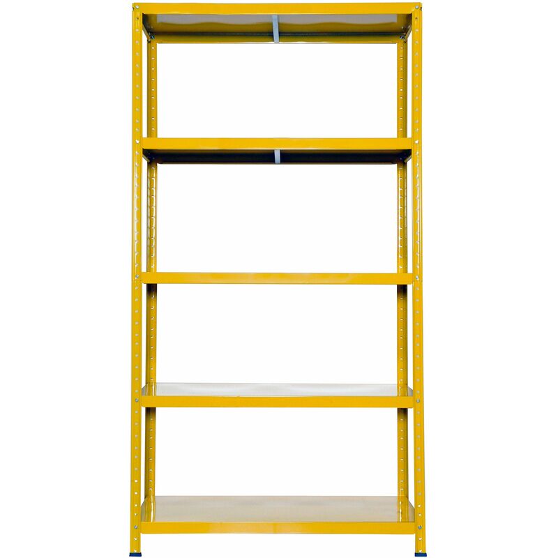 foto del prodotto giordanoshop scaffale in metallo 5 ripiani 100x40x187 cm ettore giallo
