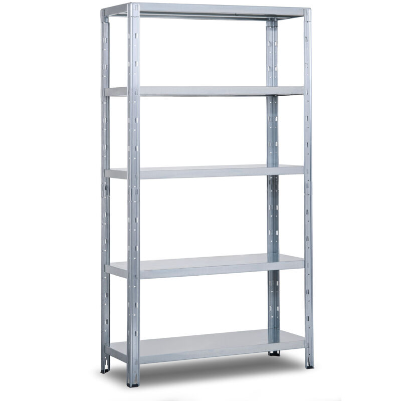 foto del prodotto giordanoshop scaffale in metallo ad incastro 5 ripiani 120x50xh188 cm crosser zincato