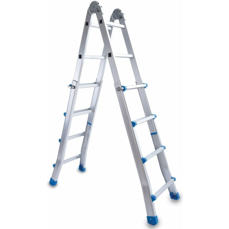 foto del prodotto giordanoshop scala telescopica in alluminio 4 4 gradini fadi everest silver