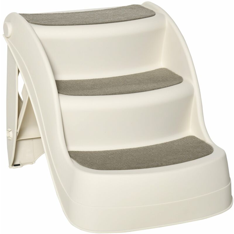 foto del prodotto giordanoshop scaletta per cani e gatti pieghevole 3 gradini antiscivolo 49x38x38 cm in polipropilene beige