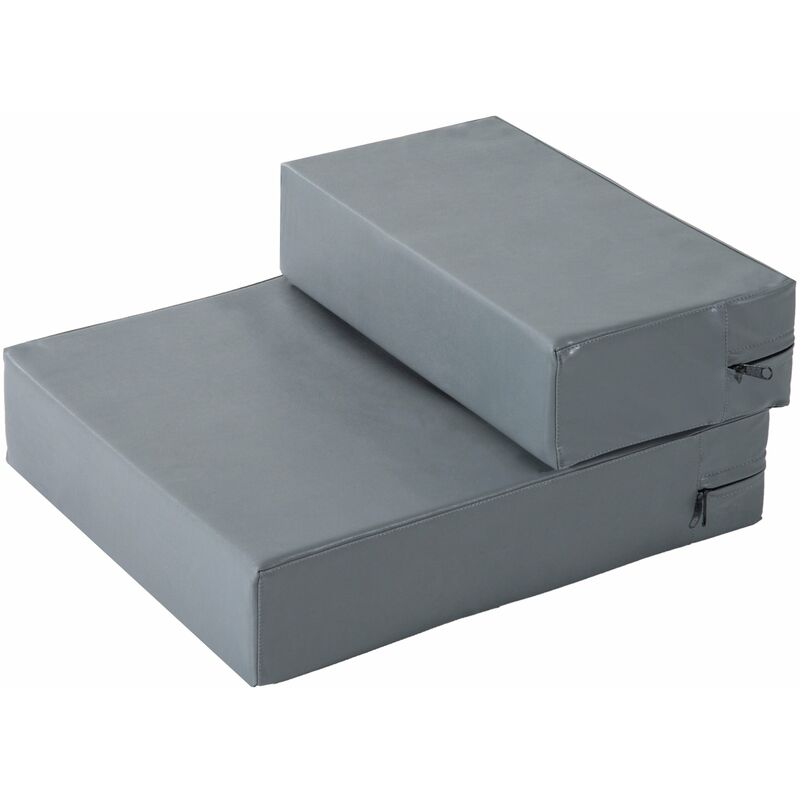 foto del prodotto giordanoshop - scaletta per cani materassino 2 in 1 45x39x20 cm in pu e gommapiuma grigio