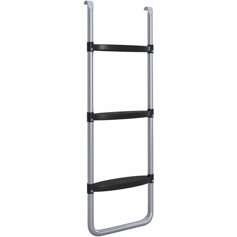 foto del prodotto giordanoshop scaletta per trampolino elastico regolabile a 3 o 2 scalini 97x32 cm in acciaio argento