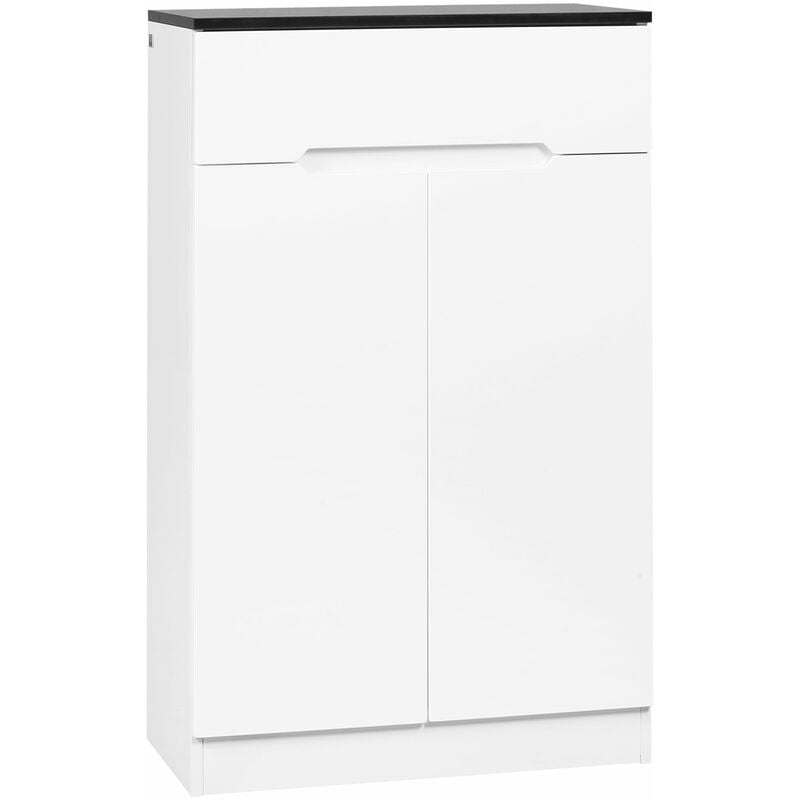 foto del prodotto giordanoshop scarpiera slim 12 paia di scarpe 60x32x100 cm 3 ripiani regolabili e cassetto in truciolato bianco