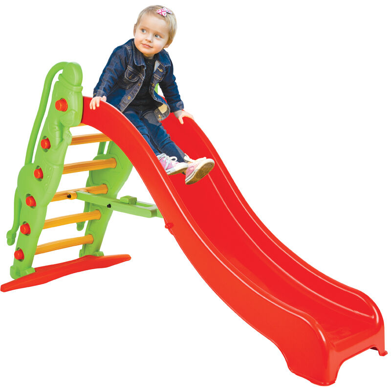 foto del prodotto giordanoshop scivolo per bambini 189x84,5x109 cm in plastica rosso e verde