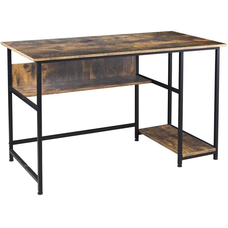 foto del prodotto giordanoshop scrivania con mensola libreria tavolo porta pc computer metallo legno 120x60x76