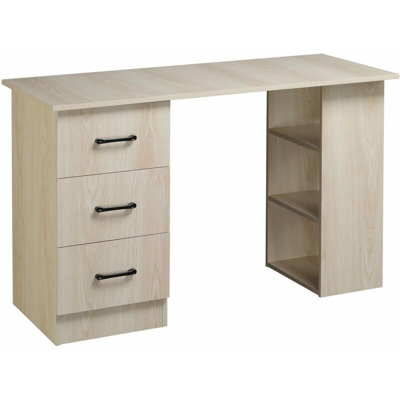 foto del prodotto giordanoshop scrivania da ufficio 120x49x72 cm 3 cassetti 3 scaffali in legno