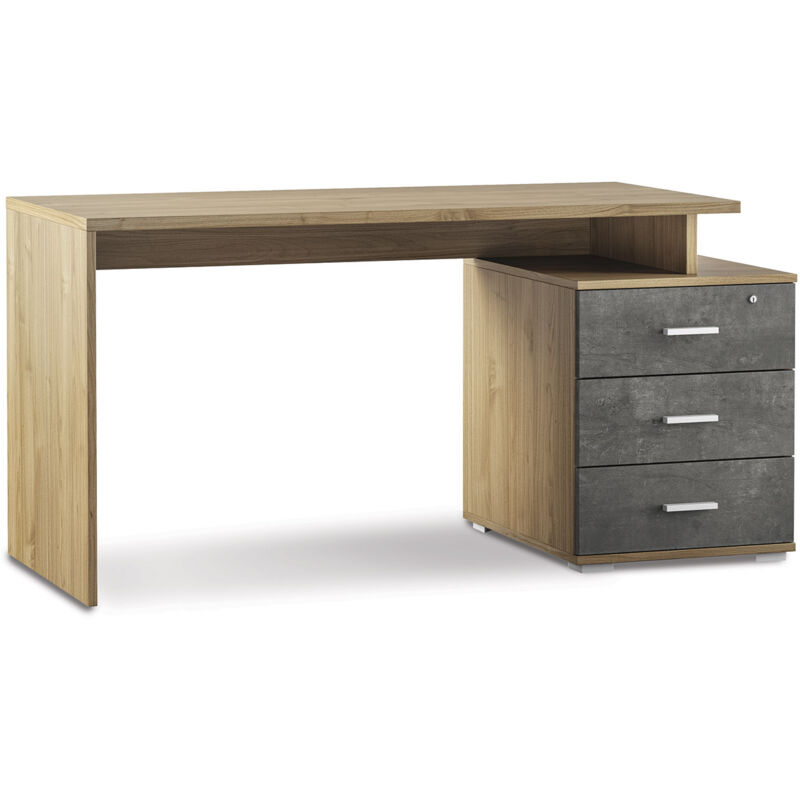 foto del prodotto giordanoshop scrivania da ufficio 3 cassetti 154x76x55 cm noce stelvio noce