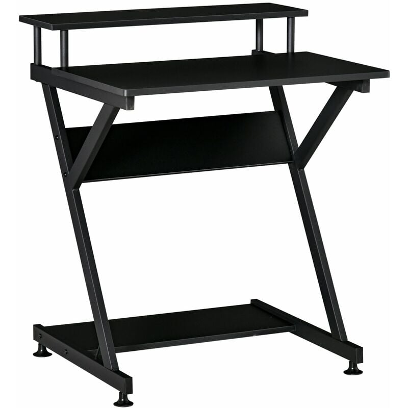 foto del prodotto giordanoshop scrivania da ufficio 70x60x85,5 cm ripiano monitor rialzato in legno nero