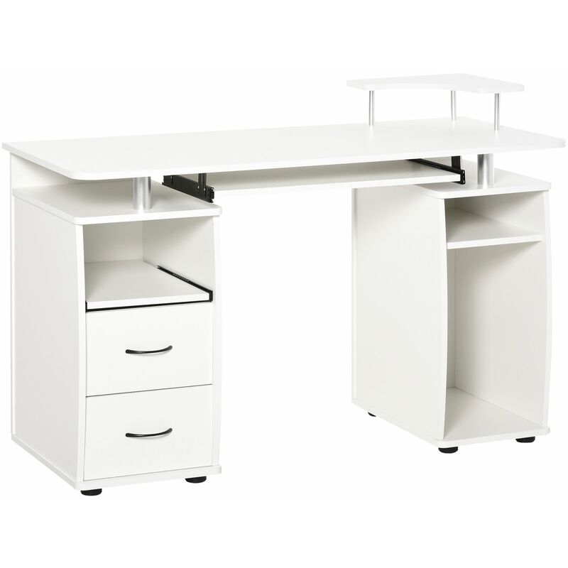 foto del prodotto giordanoshop scrivania da ufficio con ripiano 120x55x85 cm in truciolato bianca