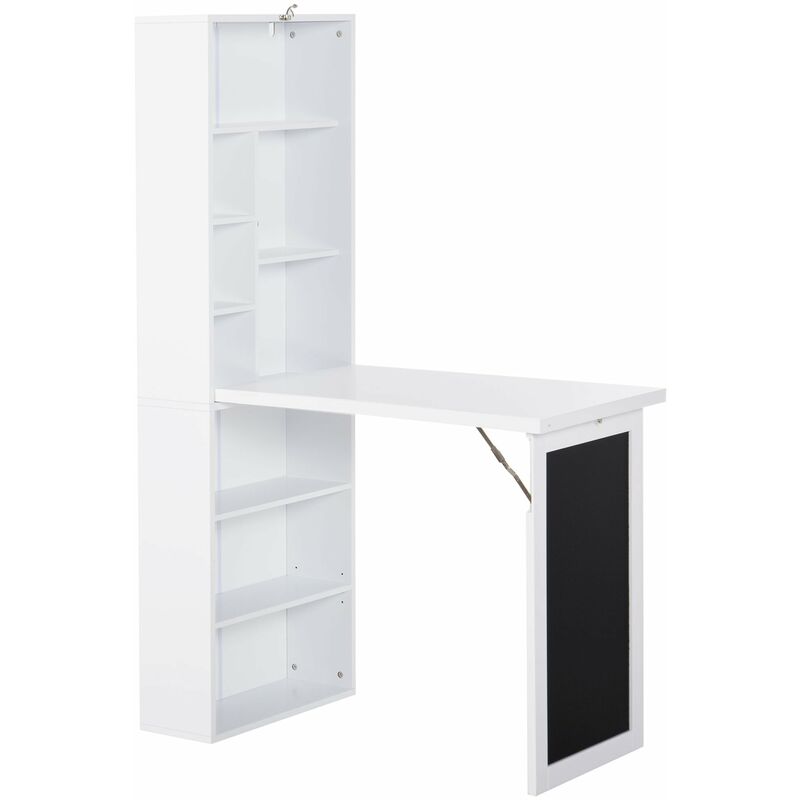 foto del prodotto giordanoshop scrivania da ufficio pieghevole con libreria 98x51x153 cm bianca