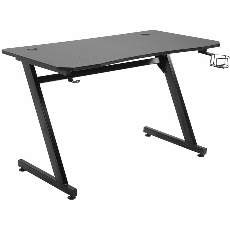 foto del prodotto giordanoshop scrivania gaming 120x65x74,5 cm in mdf e acciaio nera