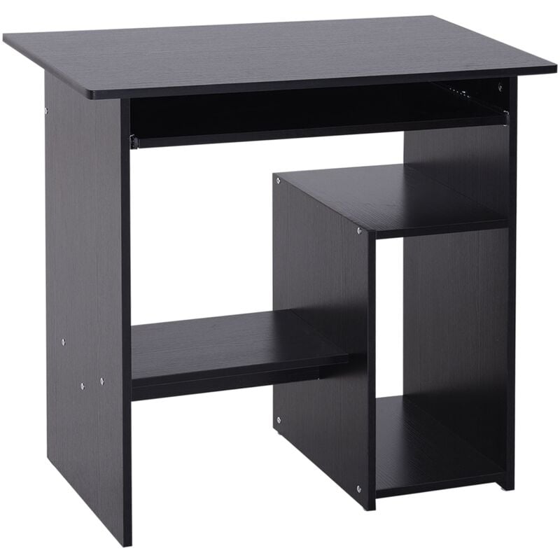 foto del prodotto giordanoshop scrivania moderna porta pc e ripiano tastiera estraibile 80x45x75 cm nero