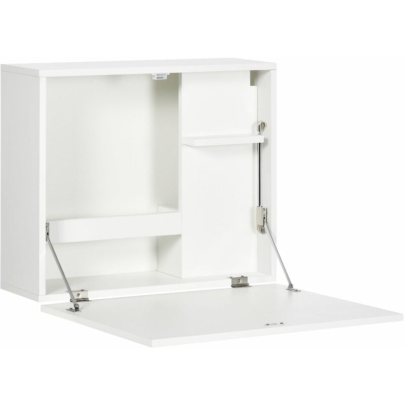 foto del prodotto giordanoshop scrivania pieghevole con ripiani 60x21,5x50 cm in truciolato e mdf bianco