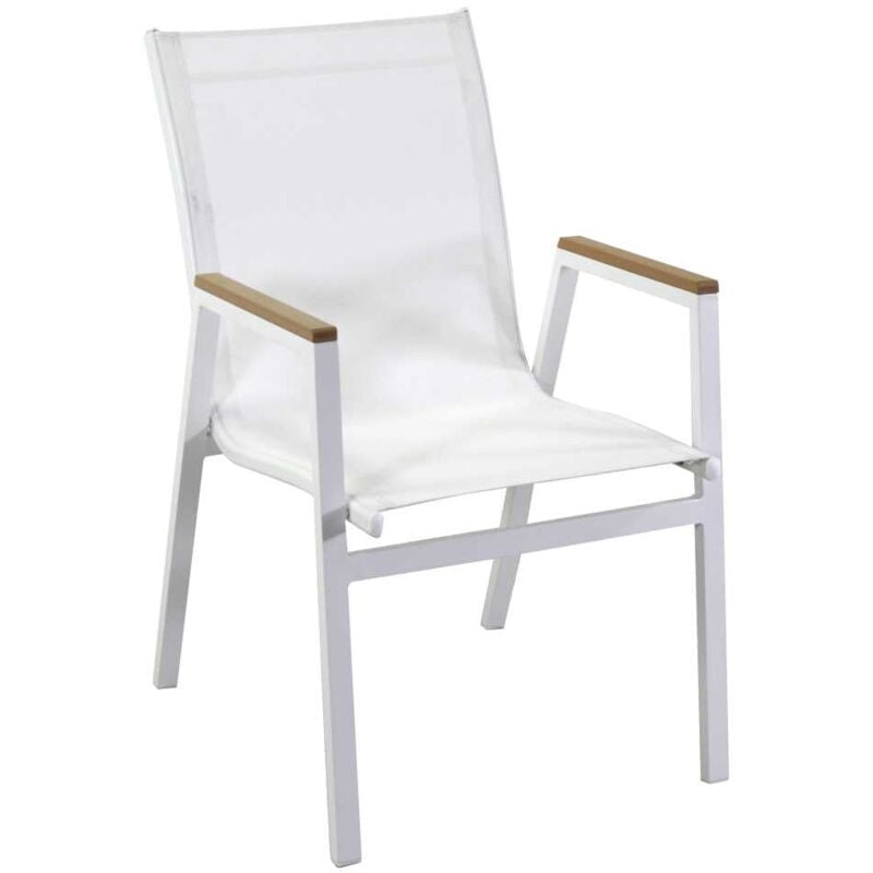 foto del prodotto giordanoshop sedia da giardino 53x65xh87 cm in alluminio idaho plus bianco
