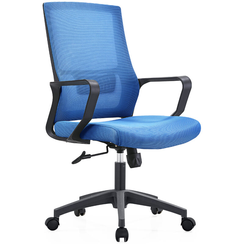 foto del prodotto giordanoshop sedia da ufficio blu poltrona da scrivania studio cameretta altezza regolabile