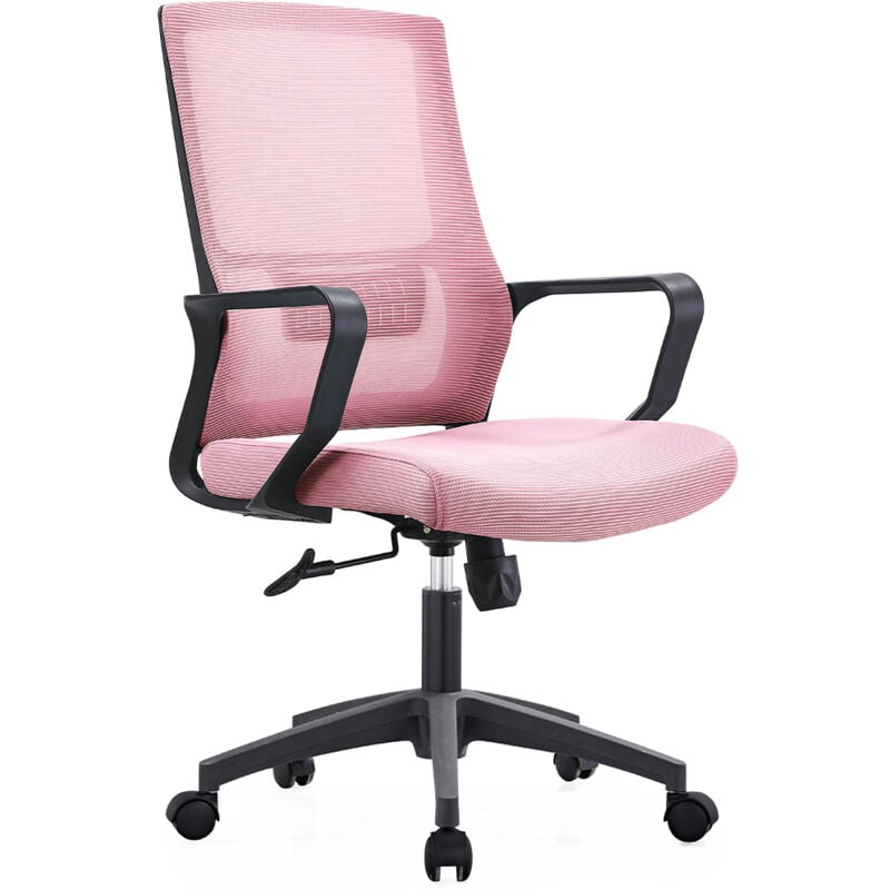 foto del prodotto giordanoshop sedia da ufficio rosa poltrona da scrivania studio cameretta altezza regolabile