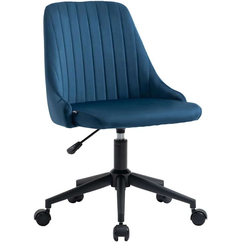 foto del prodotto giordanoshop sedia operativa da ufficio 50x58x77 85 cm in tessuto effetto velluto blu