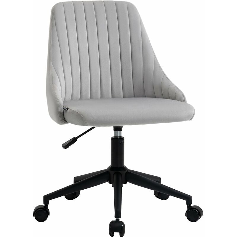foto del prodotto giordanoshop sedia operativa da ufficio 50x58x77 85 cm in tessuto effetto velluto grigia