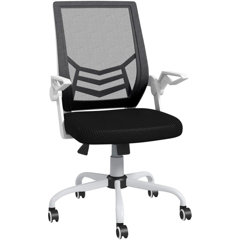 foto del prodotto giordanoshop sedia operativa ergonomica altezza regolabile 94 104 cm tessuto effetto lino bianco e nero