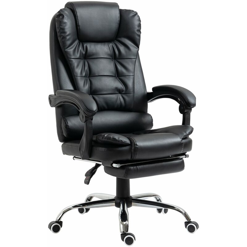 foto del prodotto giordanoshop sedia poltrona da ufficio presidenziale 64,5x69x117 127 cm in similpelle nero