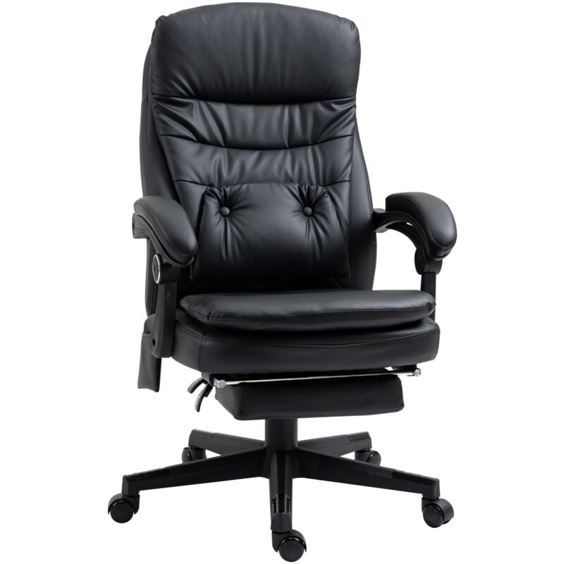 foto del prodotto giordanoshop sedia poltrona da ufficio presidenziale massaggiante 64x69x107 115 cm in similpelle nera