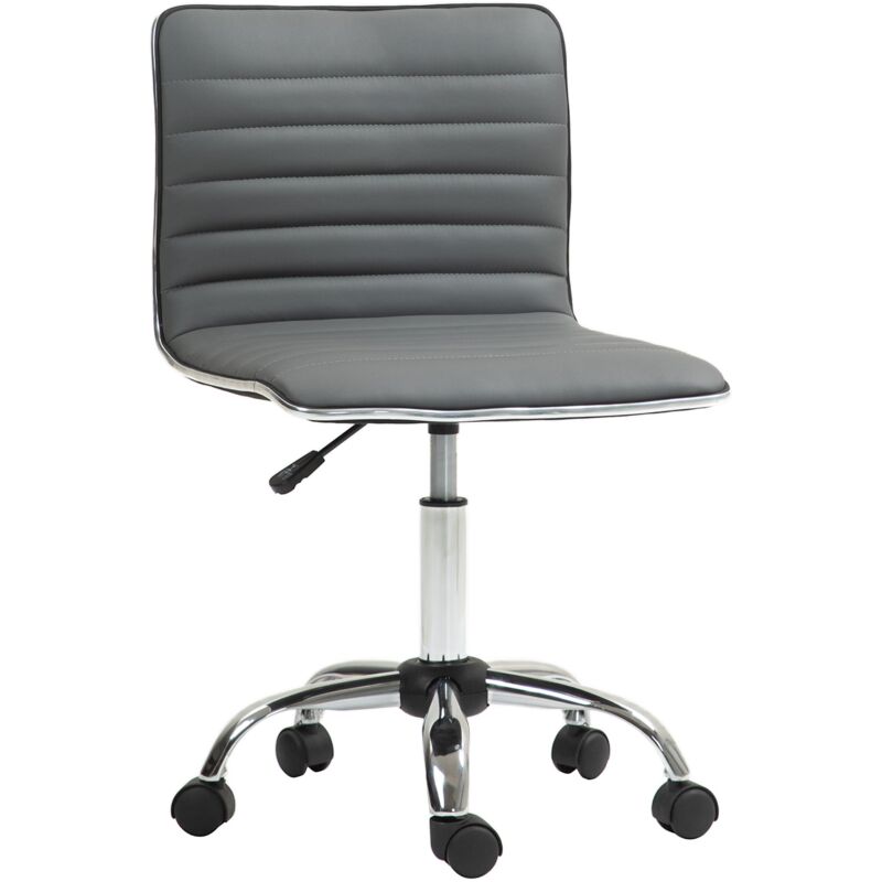 foto del prodotto giordanoshop sedia poltrona operativa da ufficio ergonomica con altezza regolabile in pelle pu grigio scuro