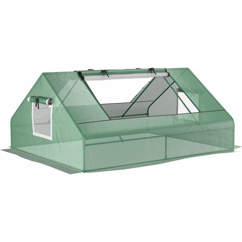 foto del prodotto giordanoshop serra da giardino 180x140x80 cm in acciaio con rivestimento verde