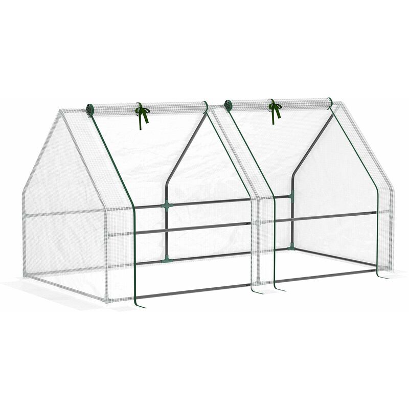 foto del prodotto giordanoshop serra da giardino 180x90x90 cm telaio in acciaio copertura in pe rinforzato bianco