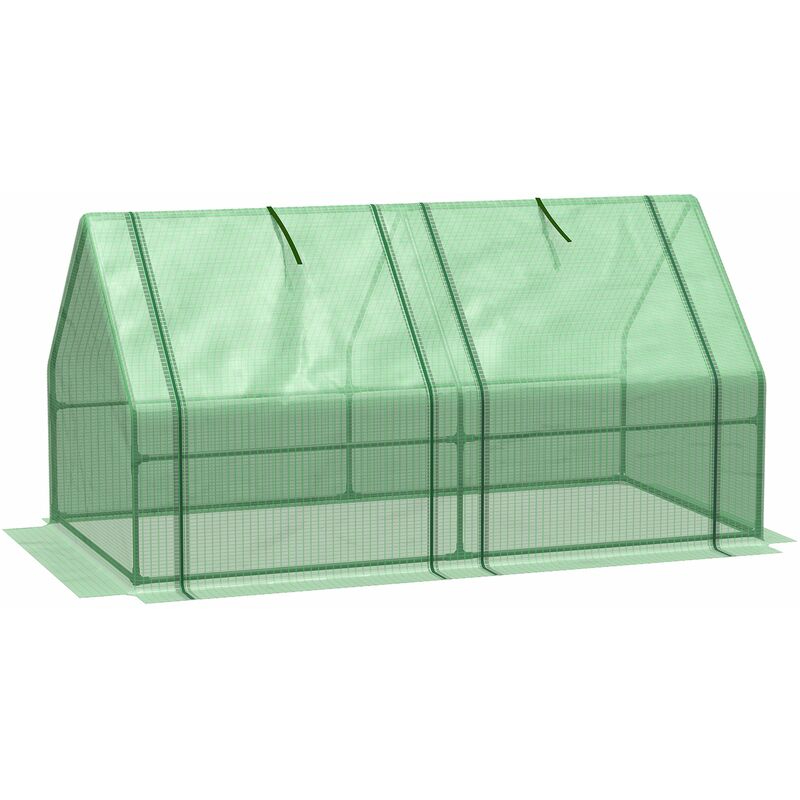 foto del prodotto giordanoshop serra da giardino 180x90x90 cm telaio in acciaio copertura in pe rinforzato verde
